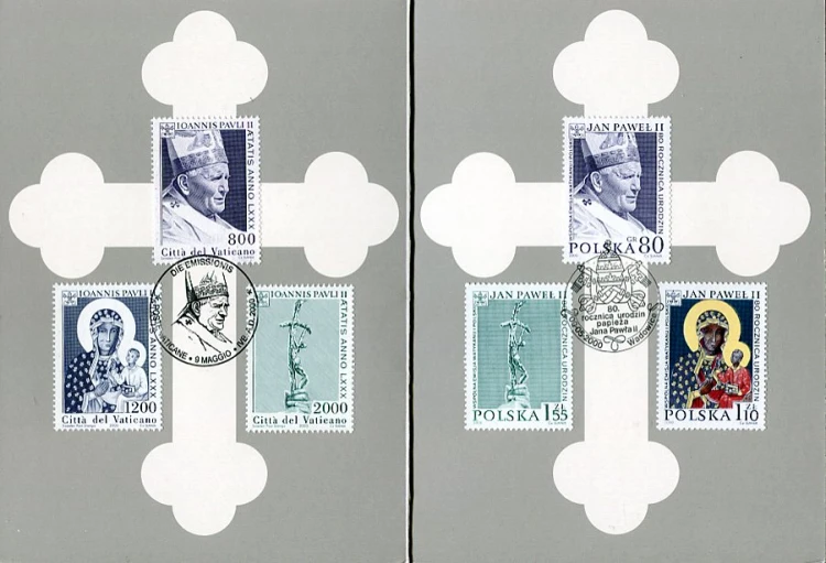 Polska - Watykan Karnet 80 rocznica urodzin Papieża Jana Pawła II 2000 r.