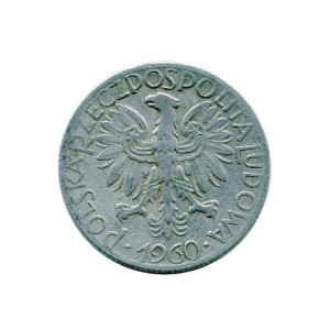 Polska 5 Złotych z rybakiem 1960 r. Awers