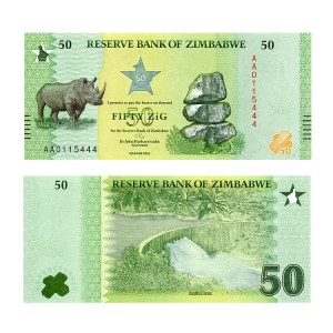 Banknot Zimbabwe 50 ZiG 2026 r. UNC
