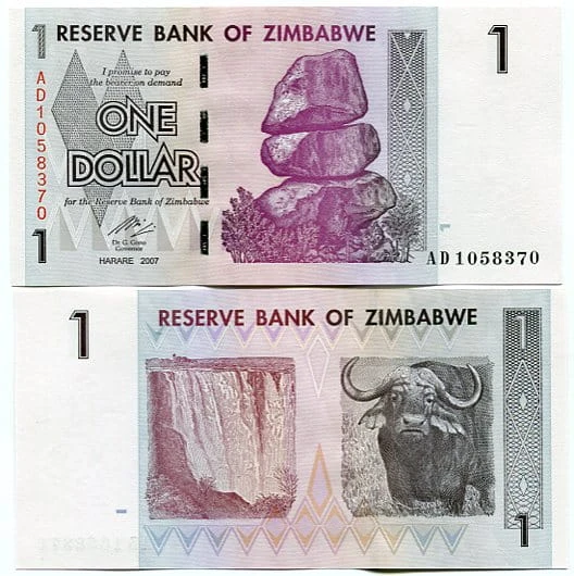 Zimbabwe 1 Dollar 2007 r. UNC