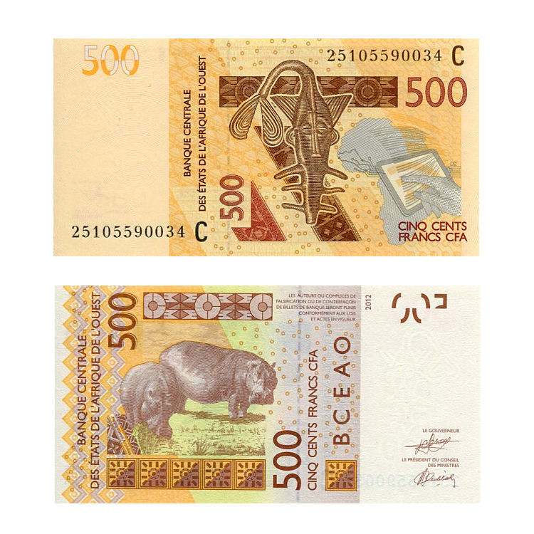 Banknot Burkina Faso 500 Francs 2012 r. UNC