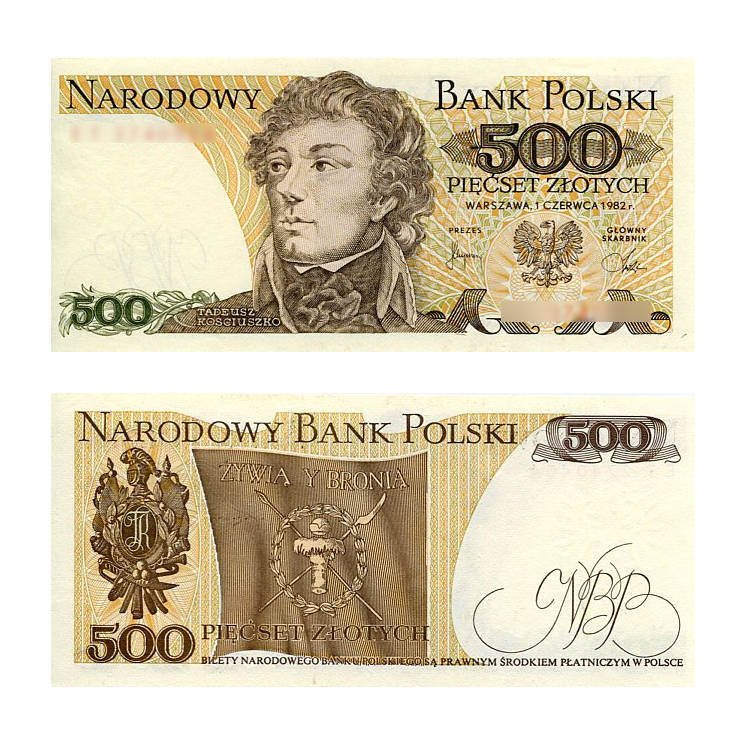 Banknot Polska 500 zł 1982 r.