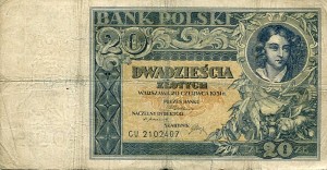 Banknot Polska 20 Złotych 1931 r. CU