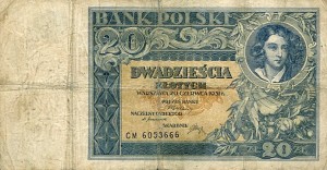 Banknot Polska 20 Złotych 1931 r. CM