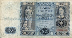 Banknot Polska 20 Złotych 1936 r. CB
