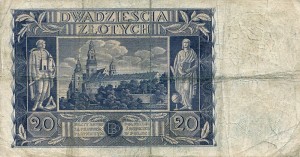 Banknot Polska 20 Złotych 1936 r. CB