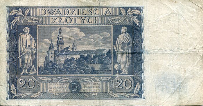 Banknot Polska 20 Złotych 1936 r. BB