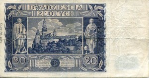Banknot Polska 20 Złotych 1936 r. BB