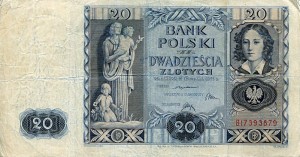 Banknot Polska 20 Złotych 1936 r. AU