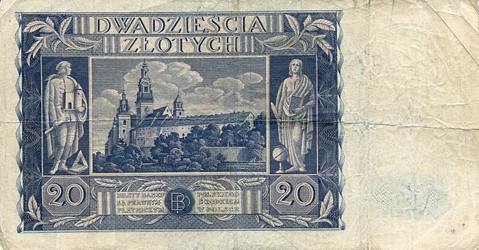 Banknot Polska 20 Złotych 1936 r. AU