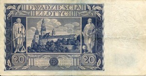 Banknot Polska 20 Złotych 1936 r. AV