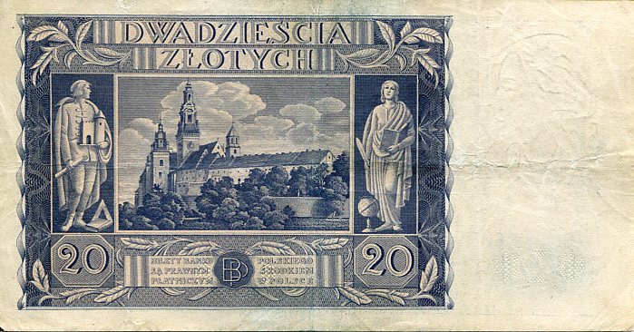 Banknot Polska 20 Złotych 1936 r. AV