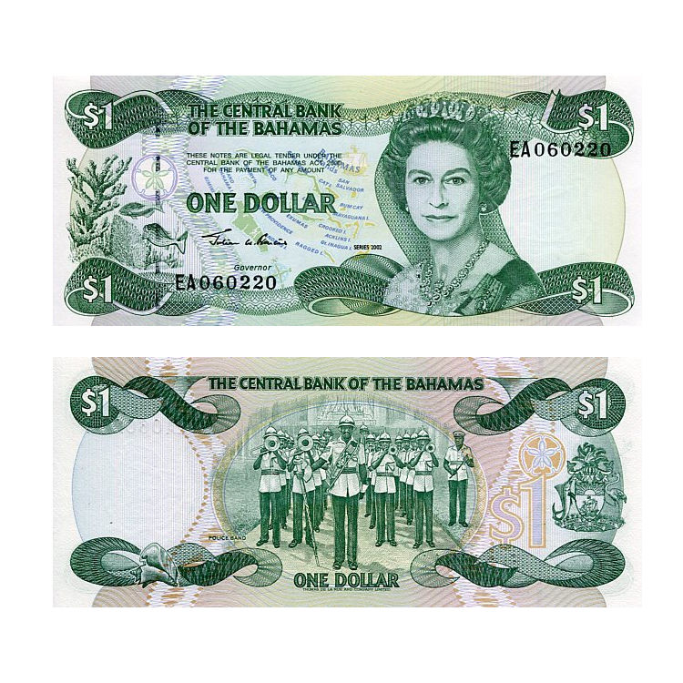 Banknot Bahamy 1 Dollar 2002 r. UNC