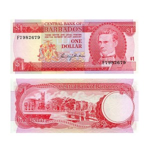 Banknot Barbados 1 Dollar 1973 r. UNC