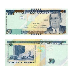 Banknot Honduras 50 Lempiras 2022 r. UNC
