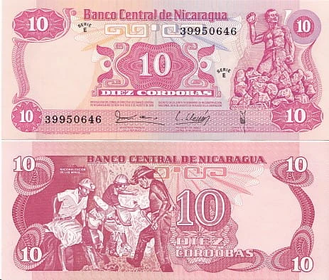 Nikaragua 10 Cordobas 1979 r. UNC
