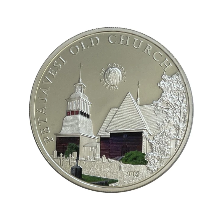 Palau 5 Dollars 2015 r. Drewniany kościół w Petajavesi w Finlandii