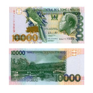 Banknot Wyspy Świętego Tomasza i Książęca 10000 Dobras 2013 r. UNC