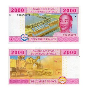 Banknot Kamerun 2000 Francs 2002 r. UNC