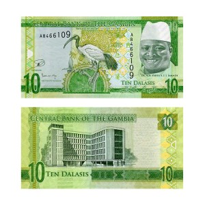 Banknot Gambia 10 Dalasis 2015 r. UNC
