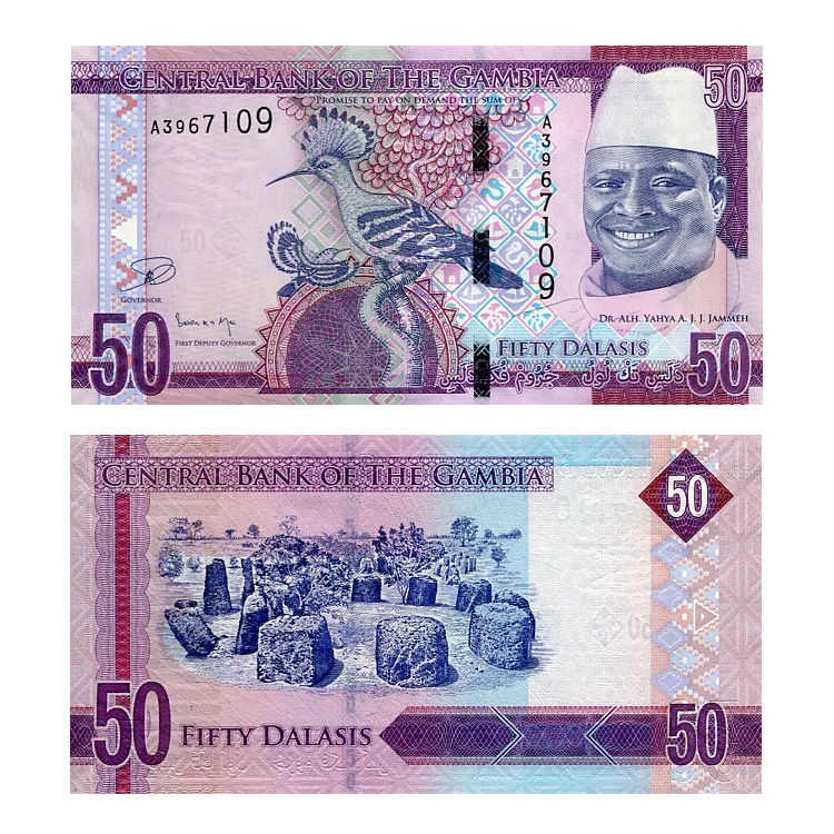 Banknot Gambia 50 Dalasis 2015 r. UNC