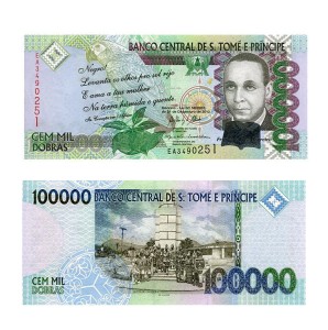 Bankont Wyspy Świętego Tomasza i Książęca 100 000 Dobras 2013 r. UNC