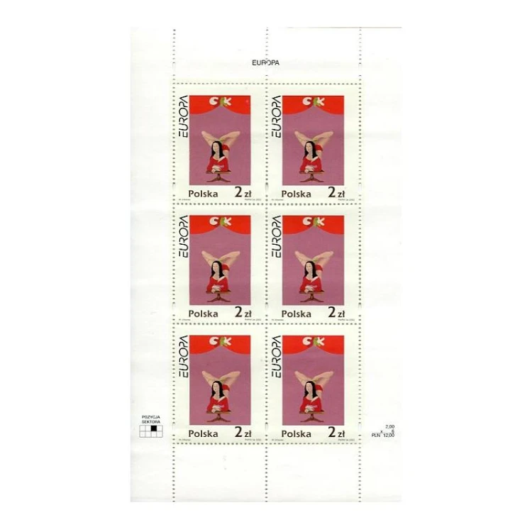 Polska Bloczek** Europa 2002 r.