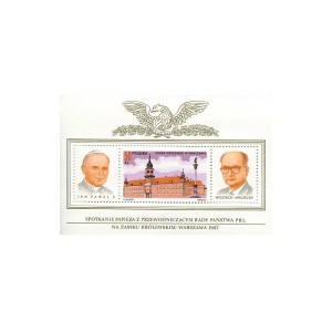 Polska Bloczek** Spotkanie papieża Jana Pawła II z gen. Wojciechem Jaruzelskim 1987 r.