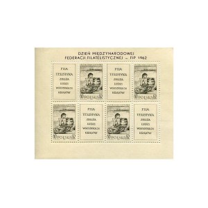 Polska Bloczek** Dzień Międzynarodowej Federacji Filatelistycznej FIP 1962 r.