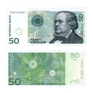 Banknot Norwegia 50 Koron 2005 r. UNC