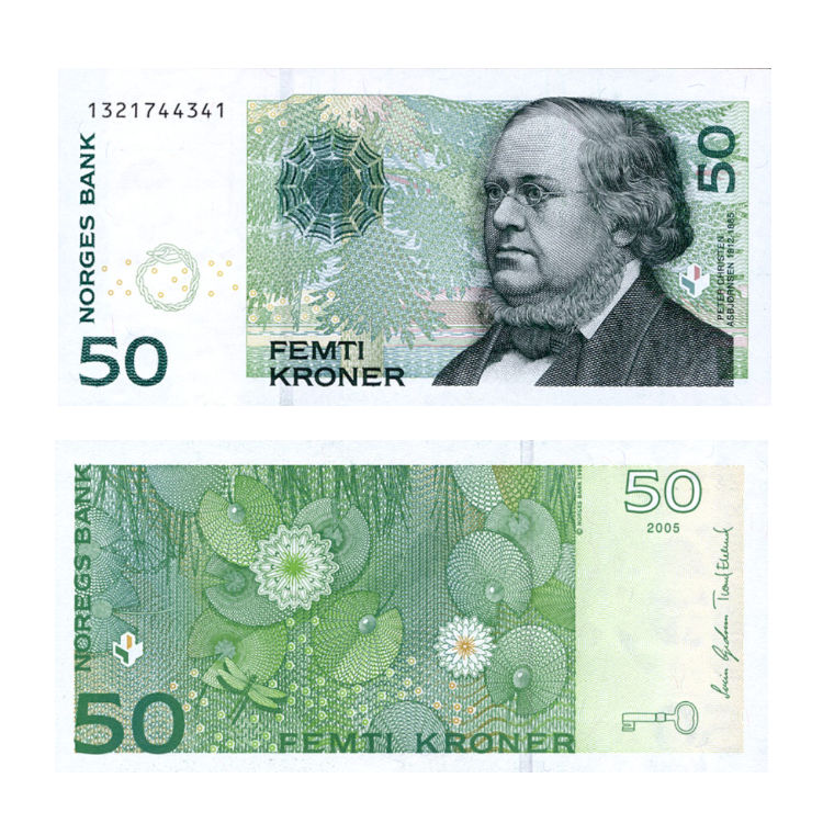 Banknot Norwegia 50 Koron 2005 r. UNC