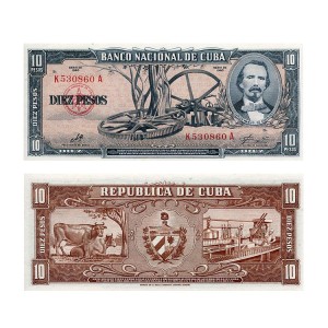 Banknot Kuba 10 Pesos 1960 r. UNC