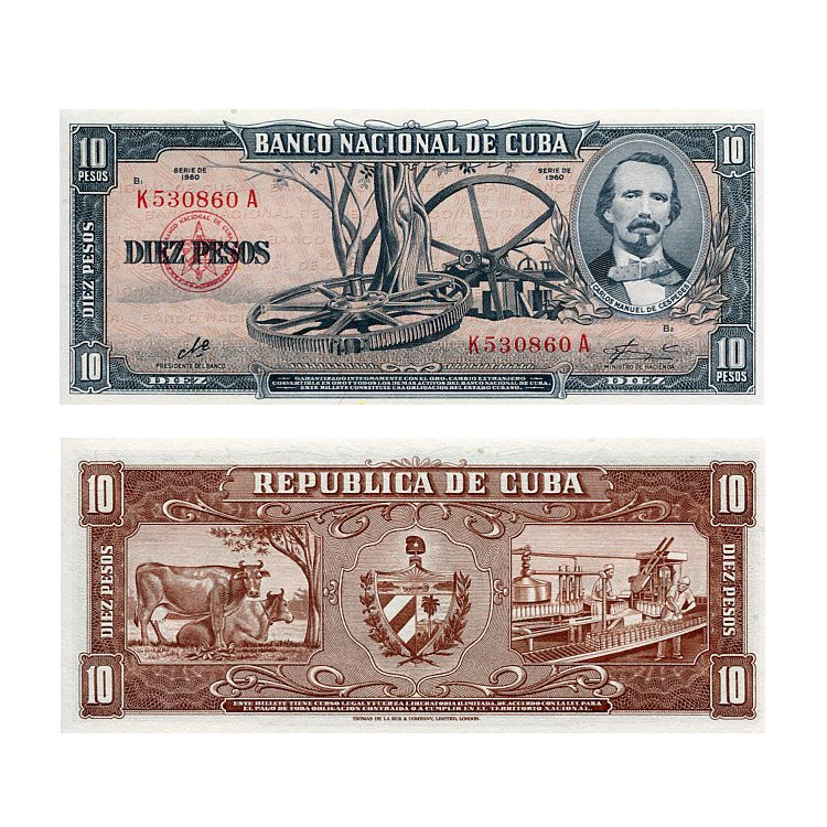 Banknot Kuba 10 Pesos 1960 r. UNC