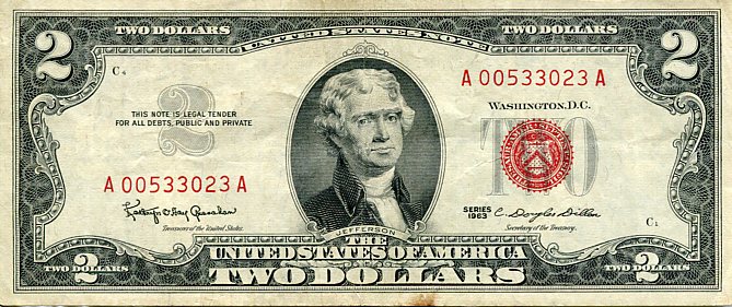 Banknot USA 2 Dolary 1963 r.