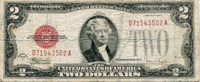 Banknot USA 2 Dolary 1928 r.