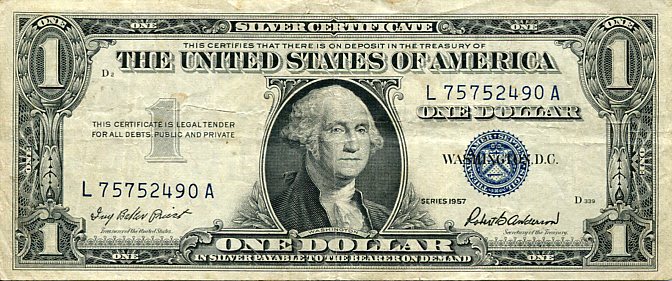 Banknot USA 1 Dolar 1957 r. Silver Certificate