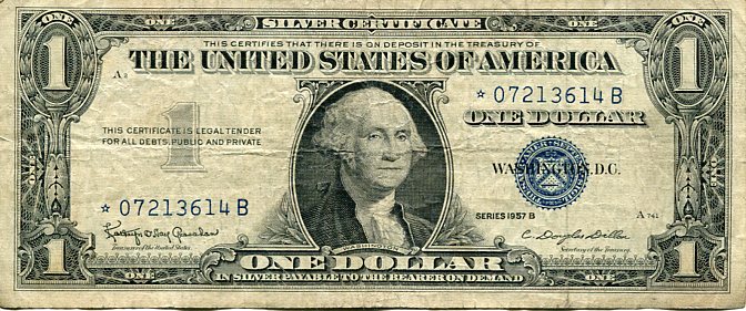 Banknot USA 1 Dolar 1957 r. Silver Certificate ☆