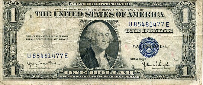 Banknot USA 1 Dolar 1935 r. Silver Certificate