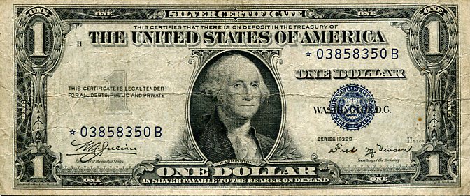 Banknot USA 1 Dolar 1935 r. Silver Certificate ☆