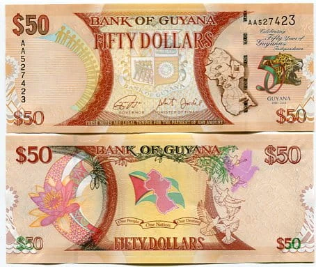 Gujana 50 Dolarów 2016 r. UNC