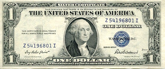 Banknot USA 1 Dolar 1935 r. Silver Certificate