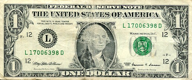 Banknot USA 1 Dolar 1999 r. San Francisco L