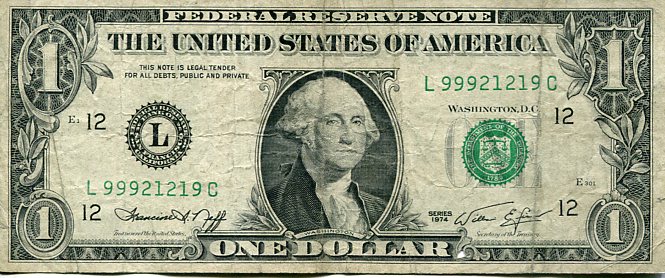 Banknot USA 1 Dolar 1974 r. San Francisco L