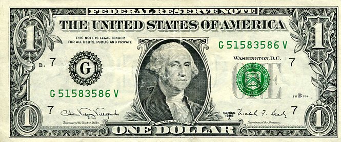 Banknot USA 1 Dolar 1988 r. Chicago G