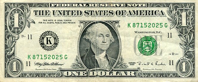 Banknot USA 1 Dolar 1995 r. Dallas K
