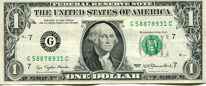 Banknot USA 1 Dolar 1977 r. Chicago G