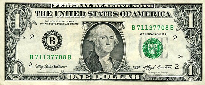 Banknot USA 1 Dolar 1993 r. Nowy Jork B