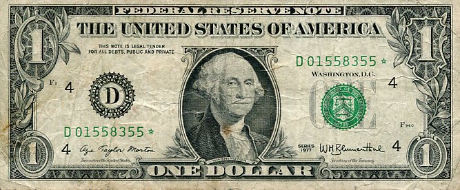 Banknot USA 1 Dolar 1977 r. Cleveland D ☆