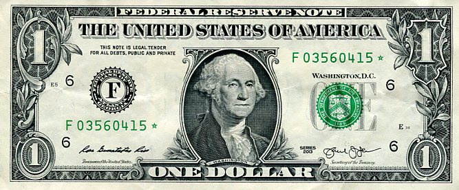 Banknot USA 1 Dolar 2013 r. Atlanta F ☆