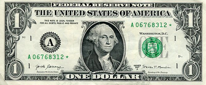 Banknot USA 1 Dolar 2017 r. Boston A ☆